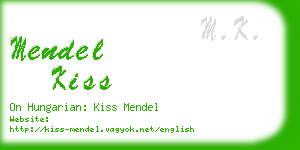 mendel kiss business card